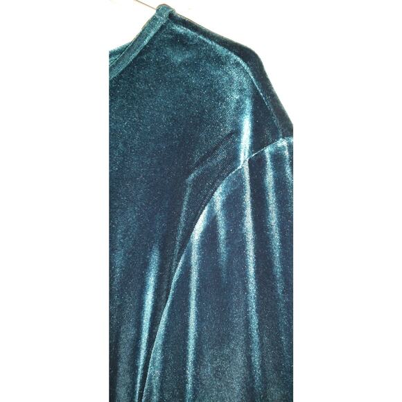 Dialogue Velvet Velour Top DEEP GREEN Luxury Holiday Party Stretchy Size 18W - Picture 4 of 10